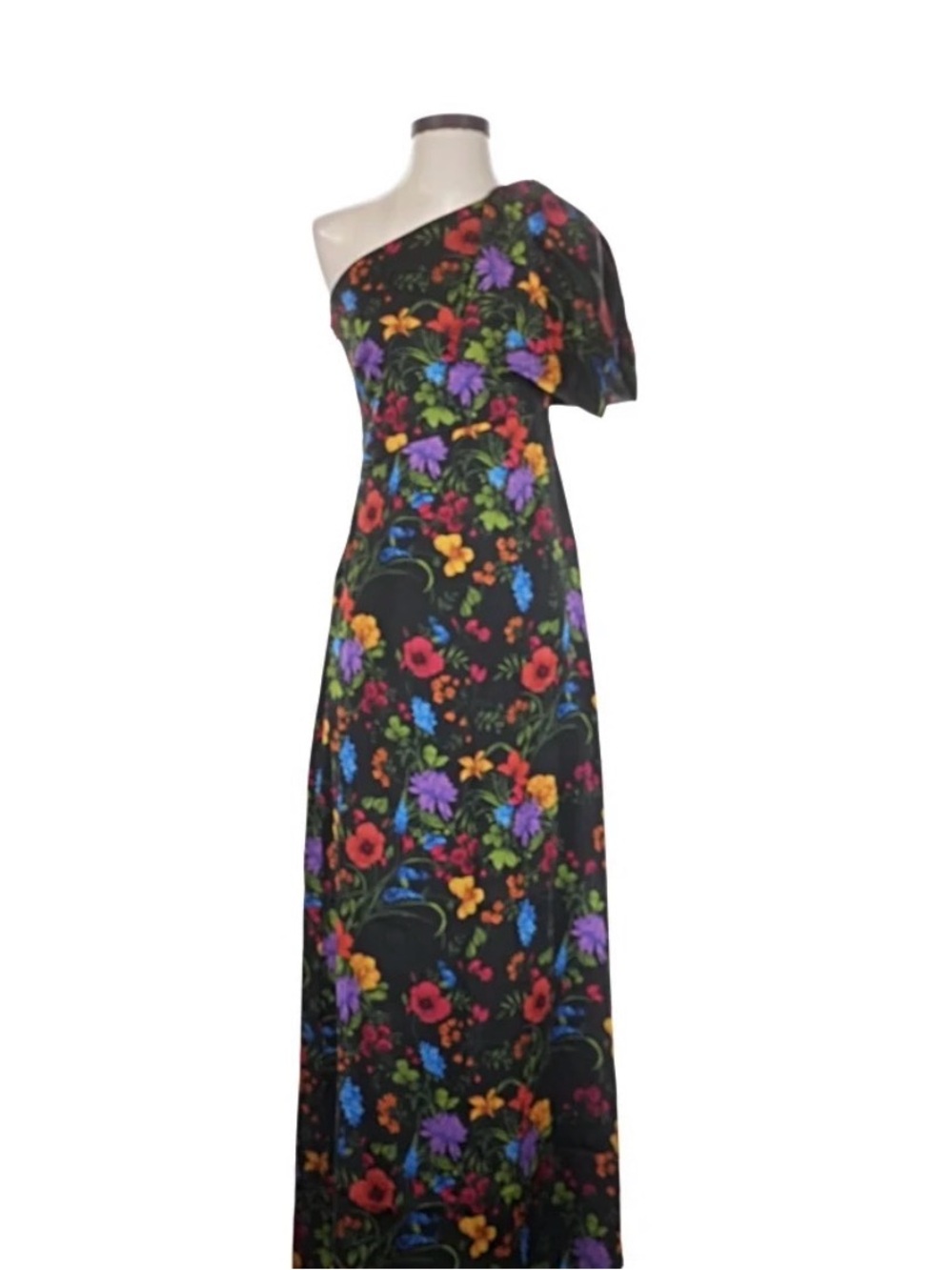 Sachin + Babi Black One-Shoulder Floral Evening Gown - Picture 2 of 2